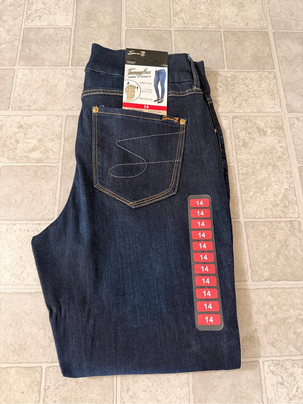Seven7 Tammyless  Blue Women’s Skinny Jeans - Size 14